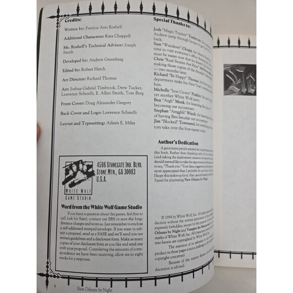 White Wolf Vampire The Masquerade New Orleans by Night Soft WW2209 1994 Good - Picture 5 of 10